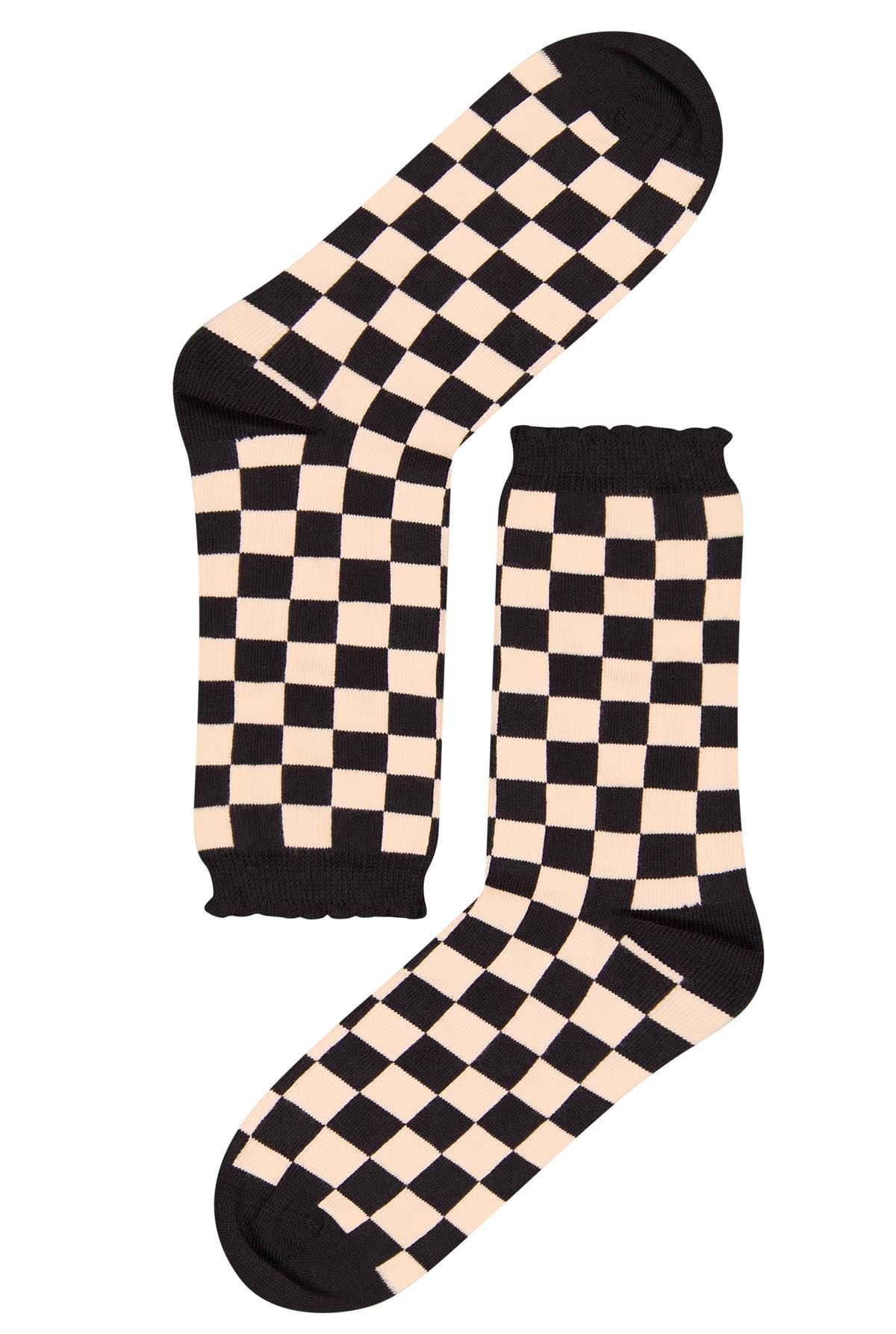 Organic cotton socks - Black checkerboard