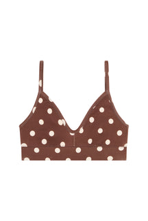 Organic Cotton Bra - Brown Polka Dots