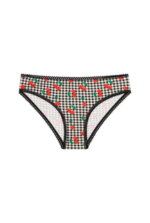 Organic Cotton Panties - Black Cherry Gingham