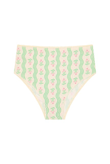 Culotte Taille Haute Coton BIO - Vagues Provençales