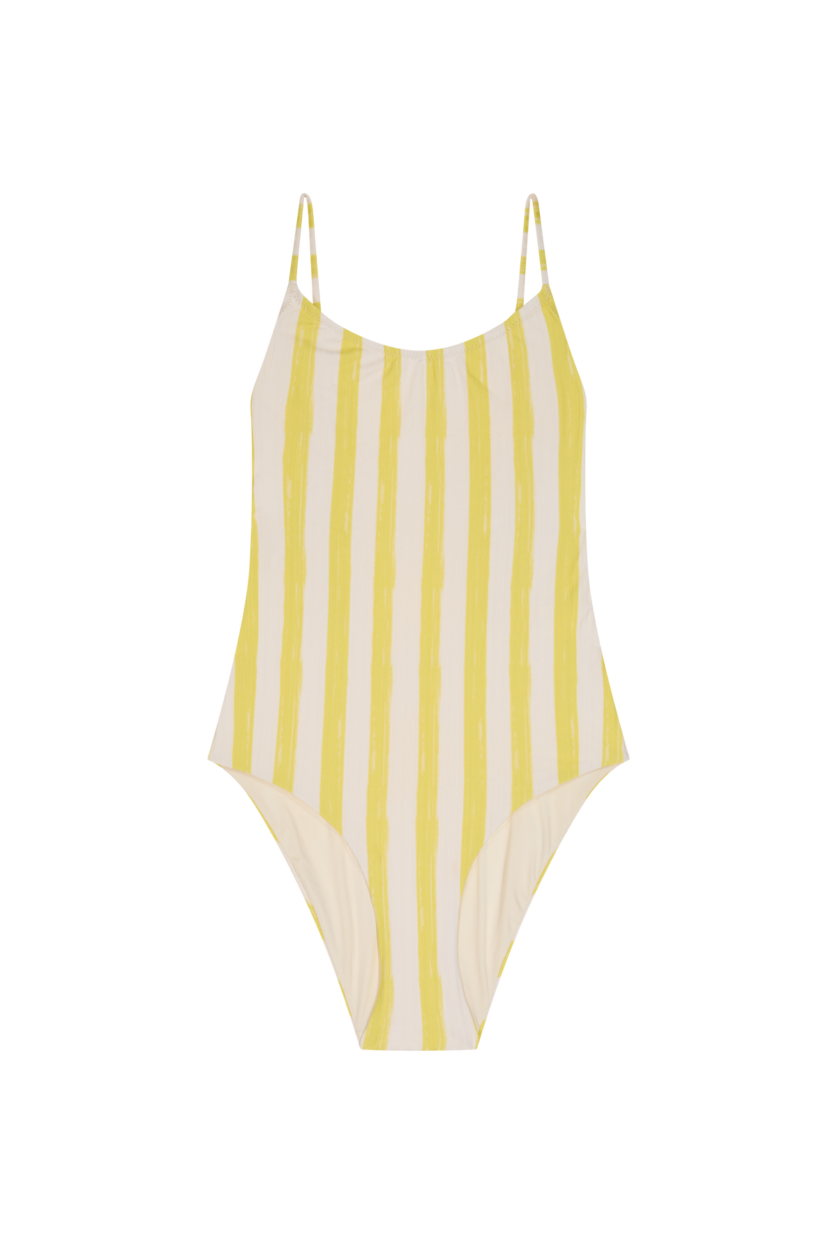 Maillot 1 Pièce Classique - Rayures Jaune