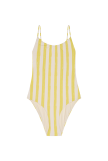 Maillot 1 Pièce Classique - Rayures Jaune