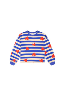 100% Organic Cotton Sweatshirt - Striped Hearts