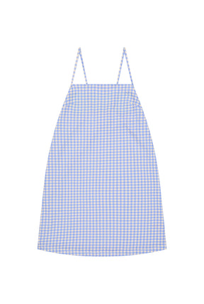 Organic Cotton Mini Dress - Provence Gingham