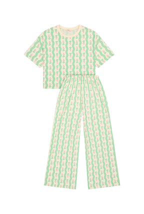 Organic Cotton Long Pyjamas - Provençal Waves