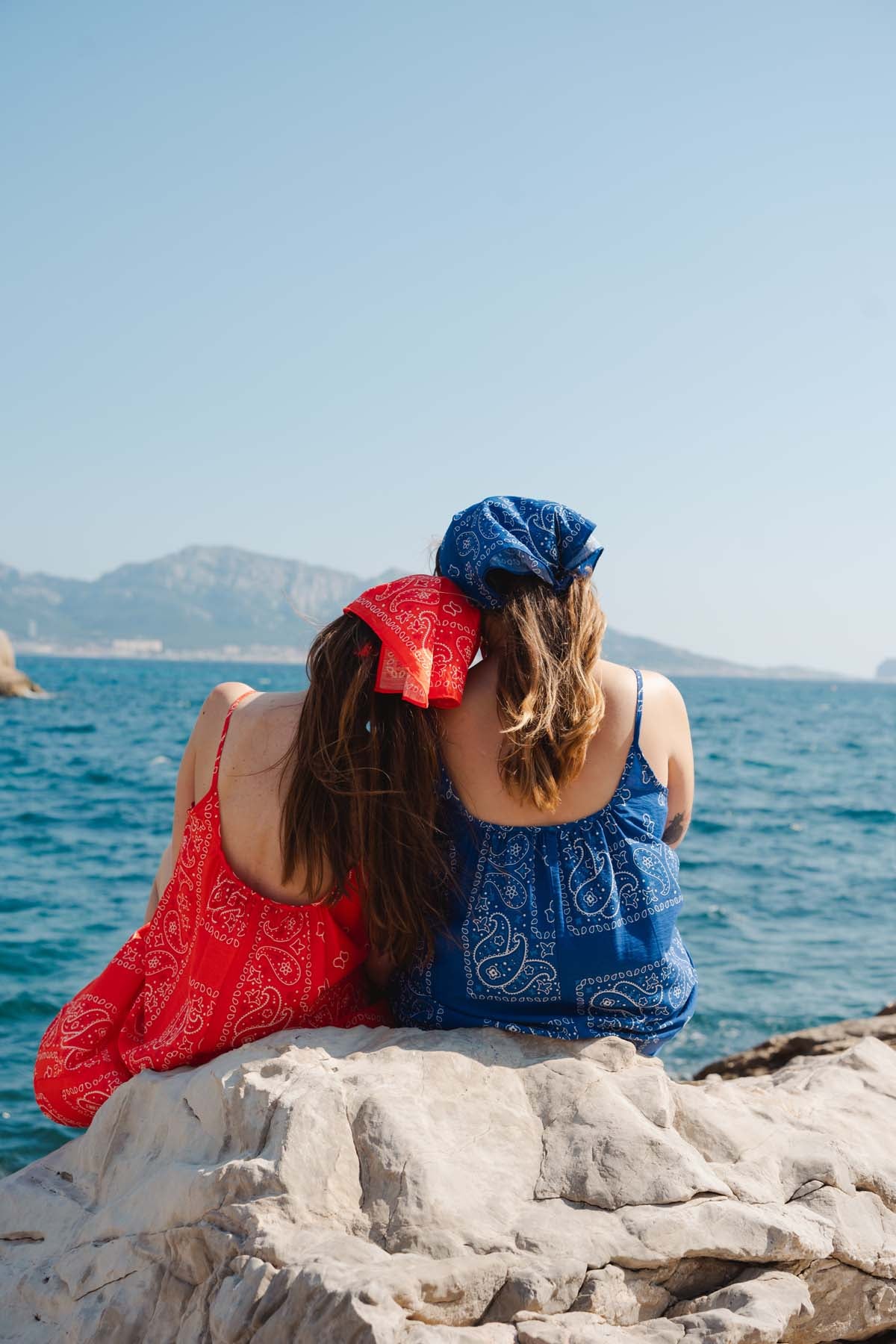 Long Viscose Dress - Red Bandana