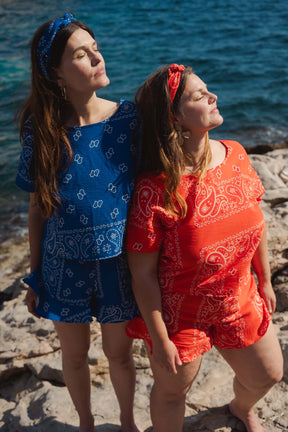 Short Volant Viscose - Bandana Rouge