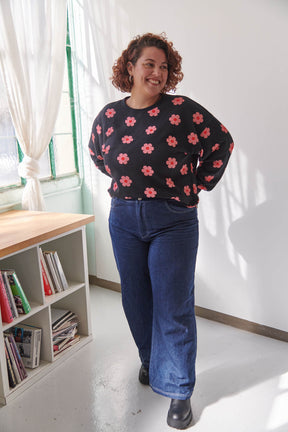 100% Organic Cotton Sweatshirt - Monique Black