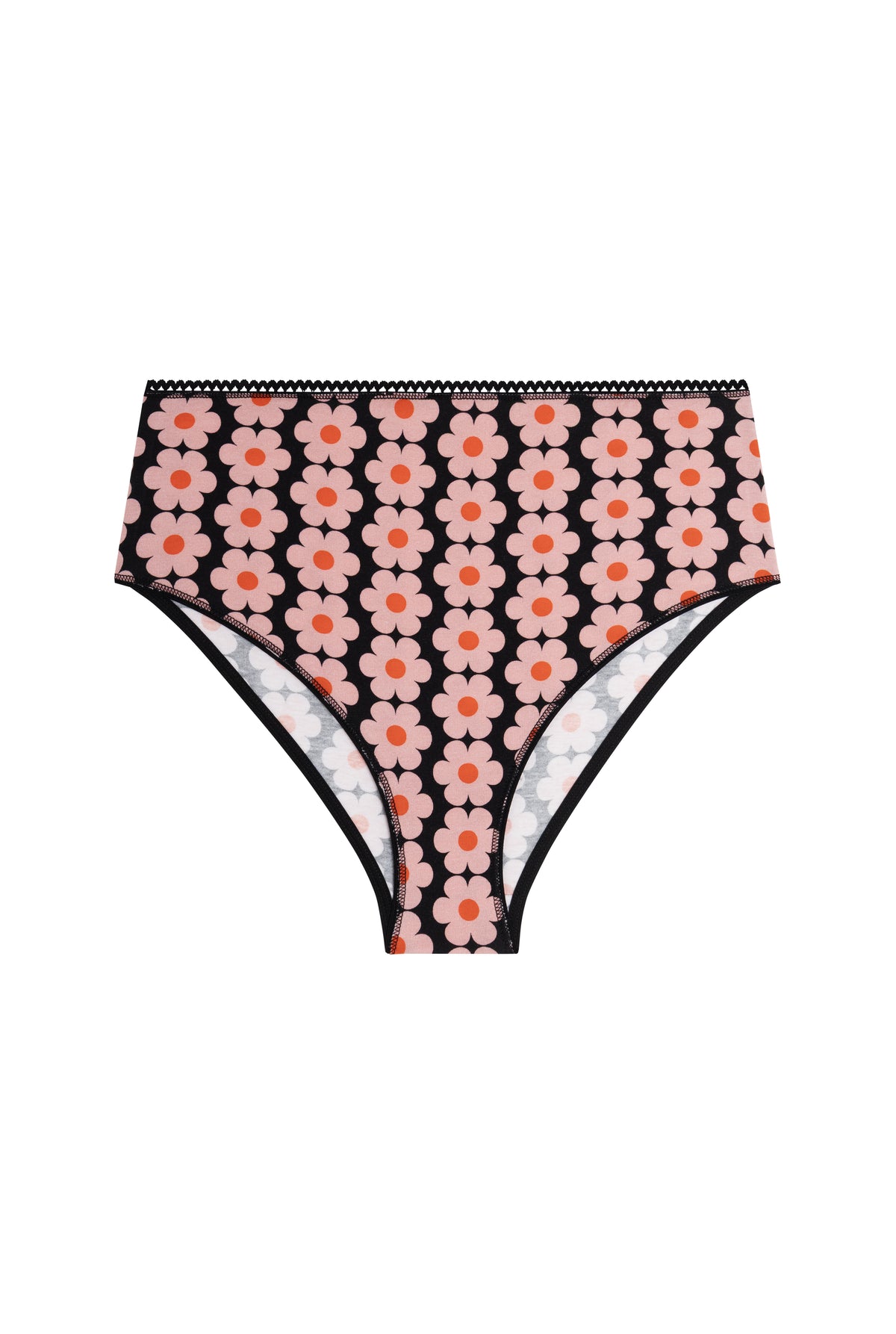 High-waisted organic cotton briefs - Monique Black