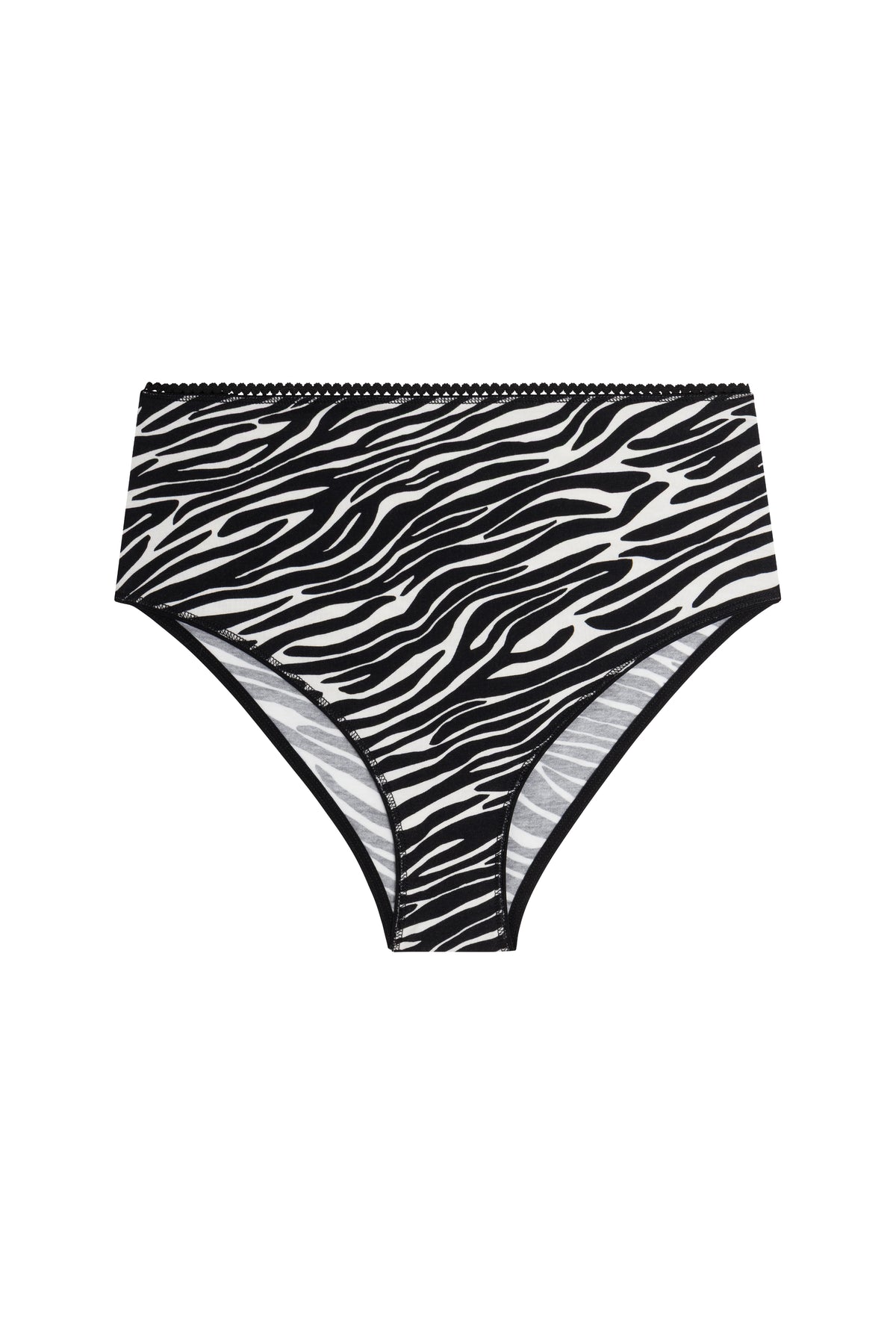 High-waisted organic cotton briefs - Zebra