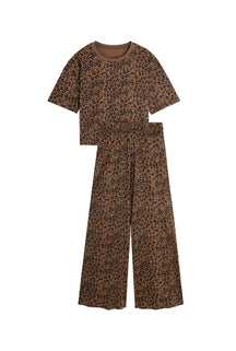 Organic Cotton Long Pyjamas - Brown Leopard
