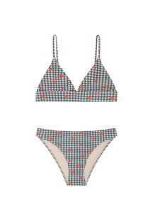 Brazilian two-piece swimsuit - Black Cherry Gingham