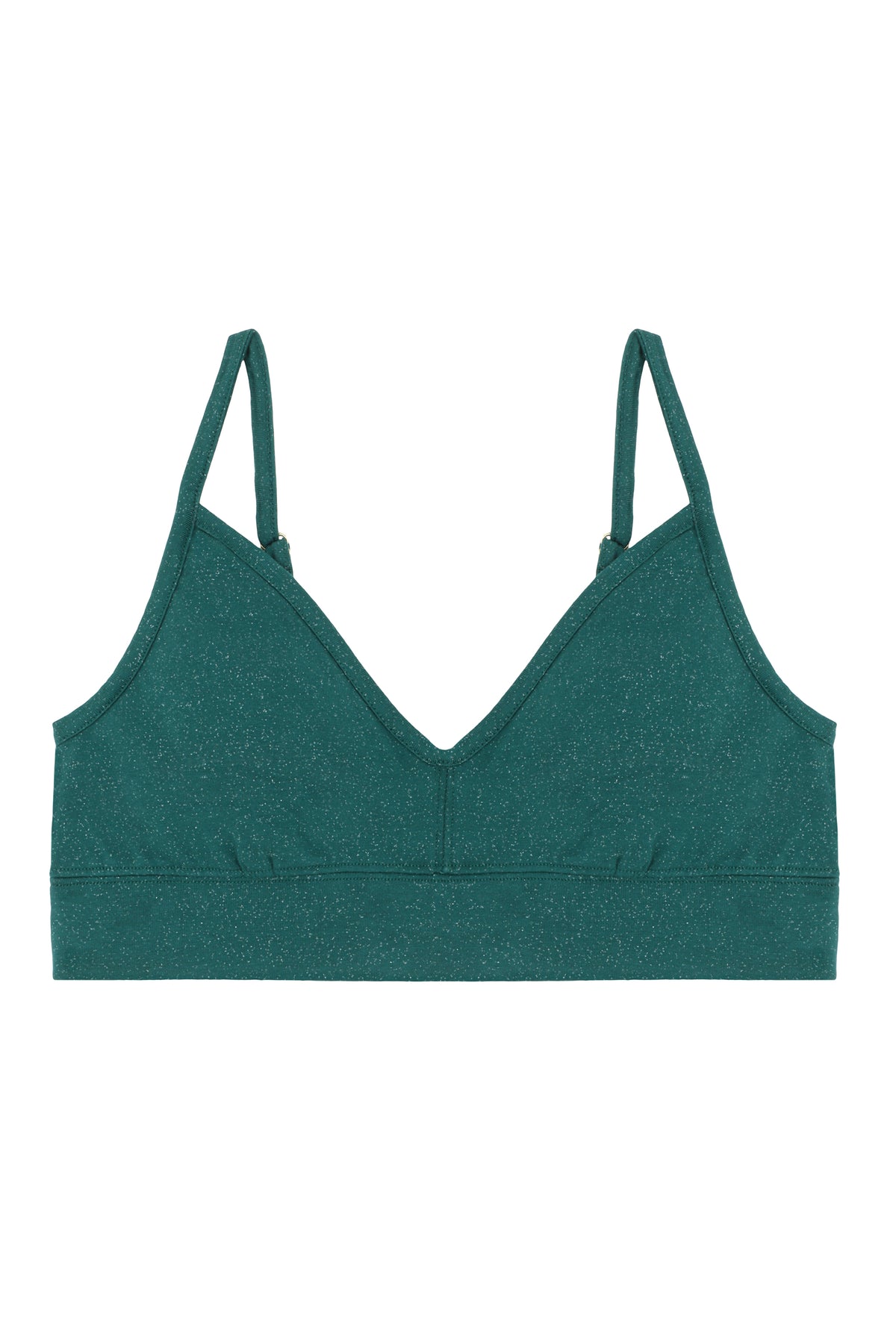 Organic Cotton Bra - Green Sequins